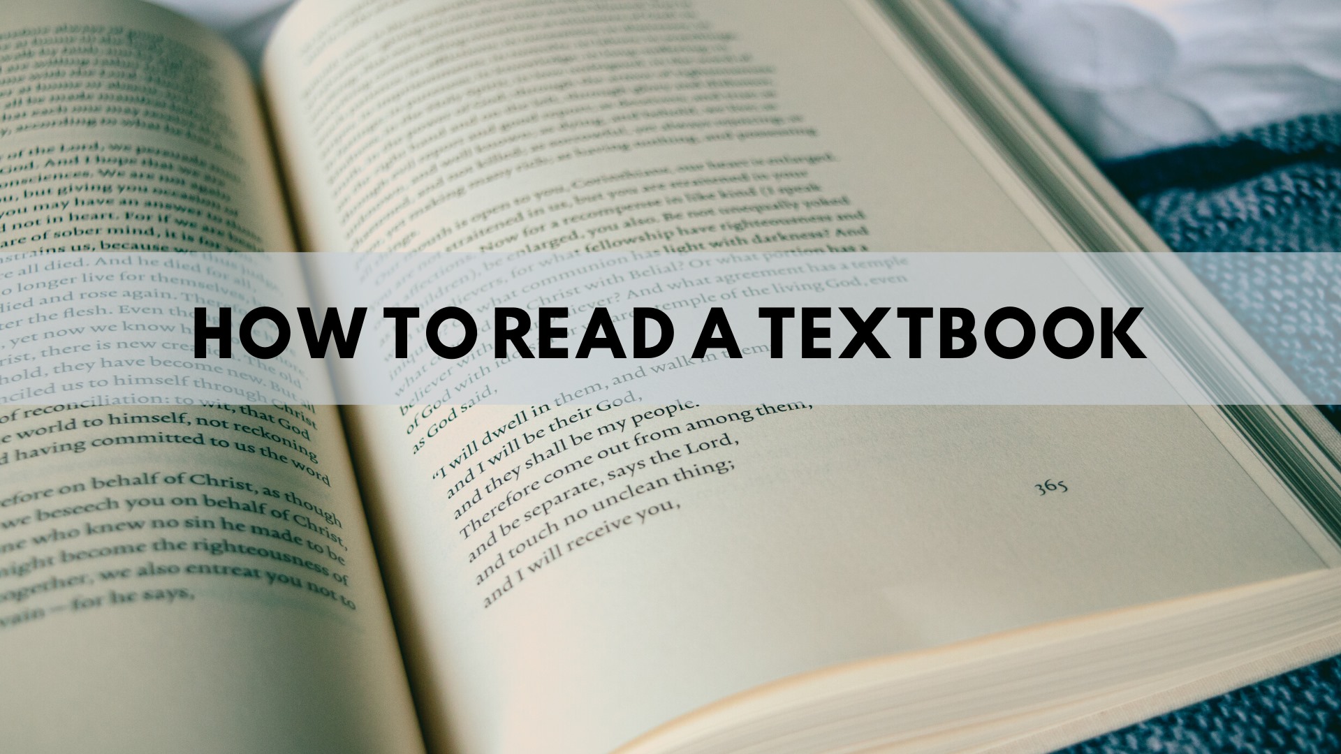 How to read a textbook