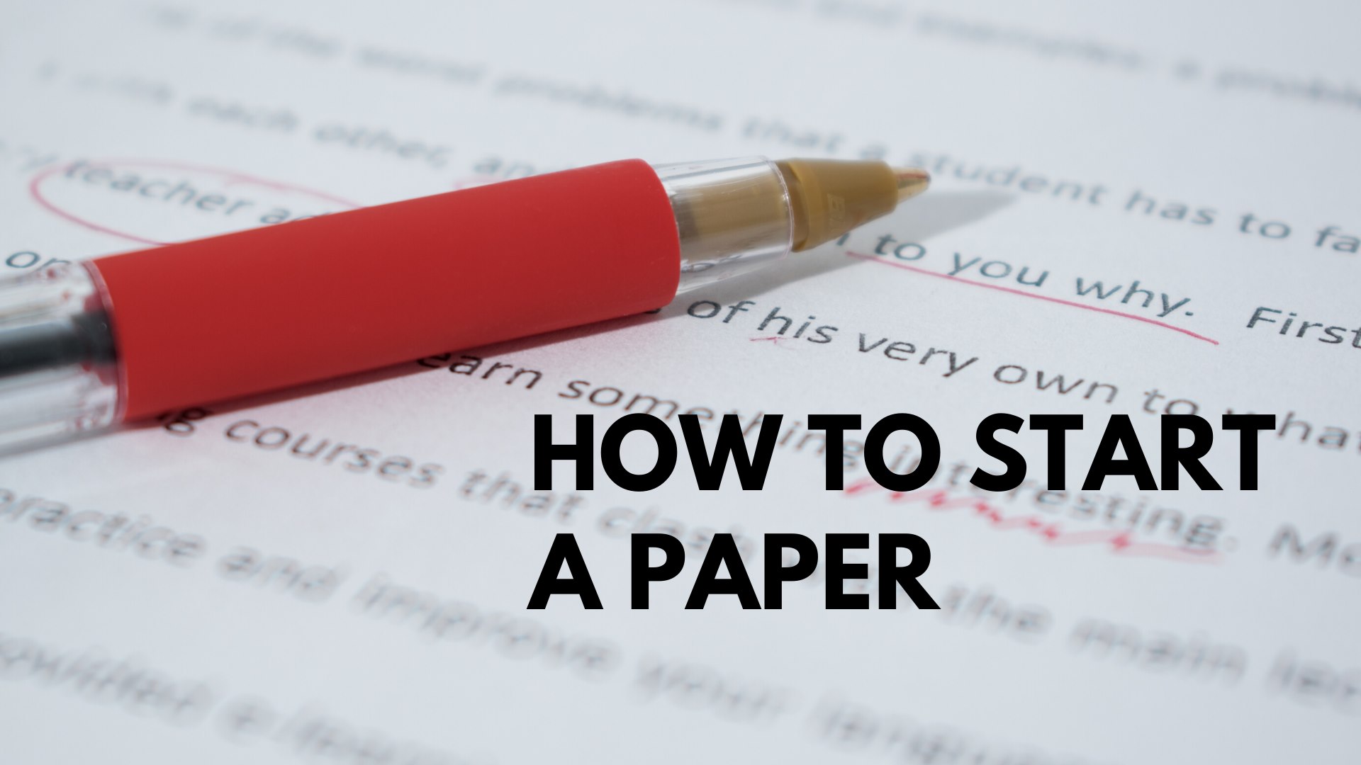 How To Start A Paper