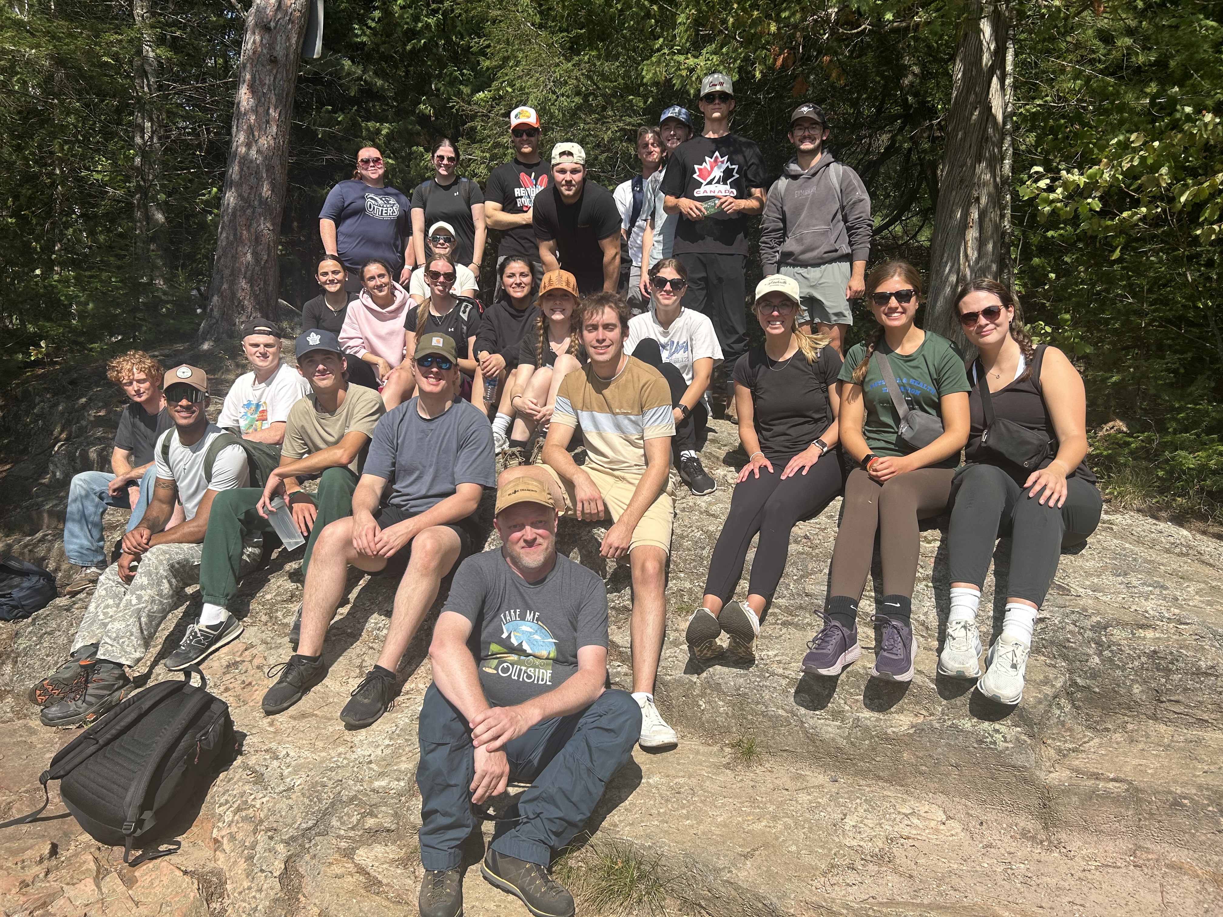 Dr. Pat Maher and his students taking the classroom outdoors