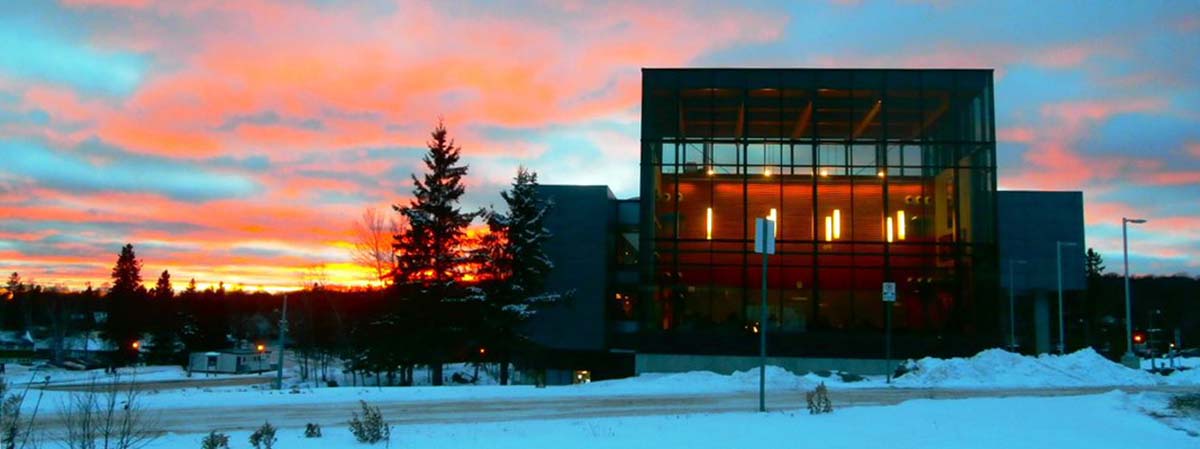 Harris Learning Library at sunset
