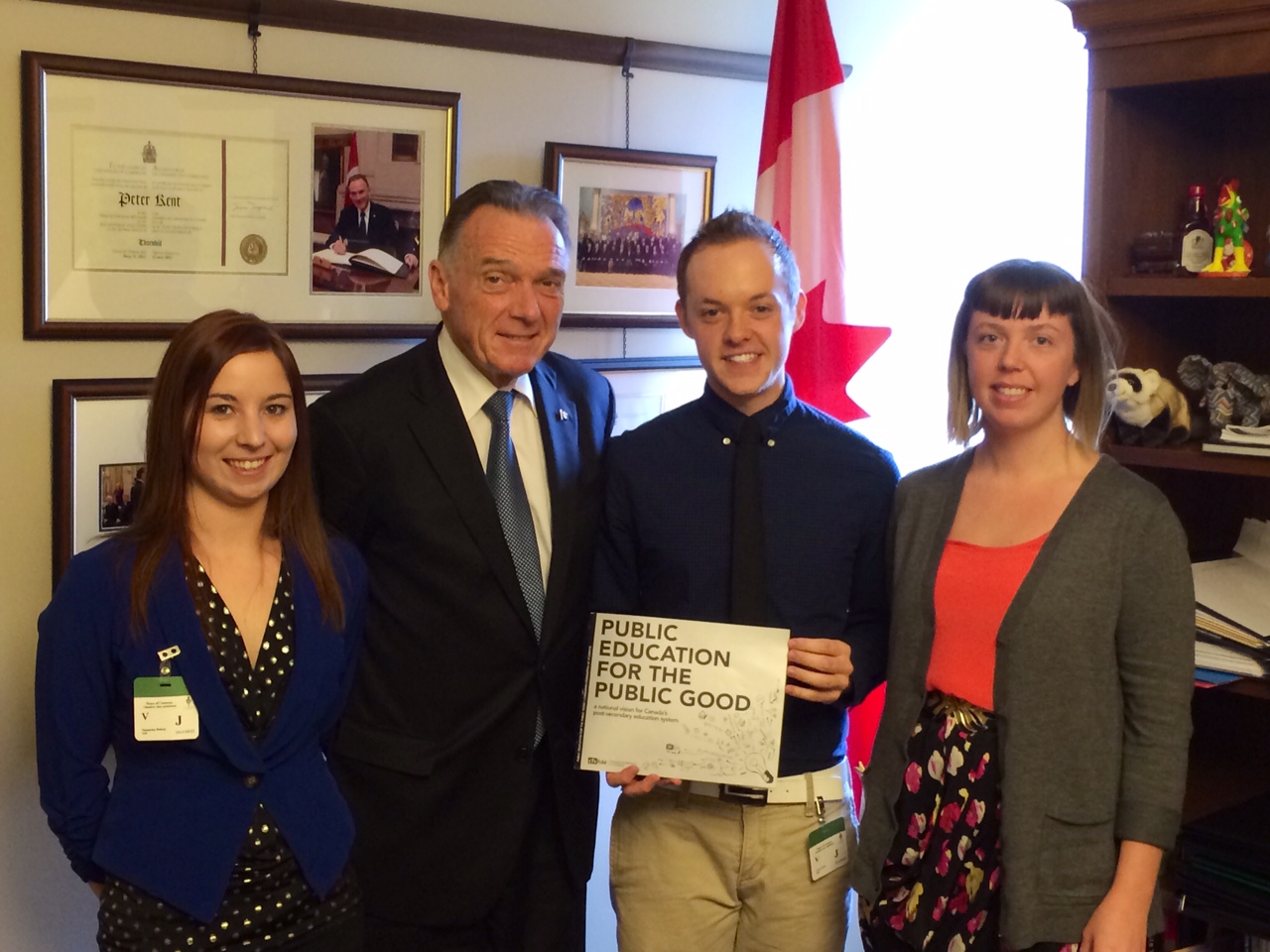 Photo of Nipissing University Student Union VP External, Corey Grist met with leaders on Parliament Hill in Ottawa