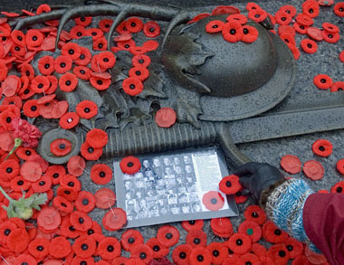 Photo of poppies and war paraphenalia
