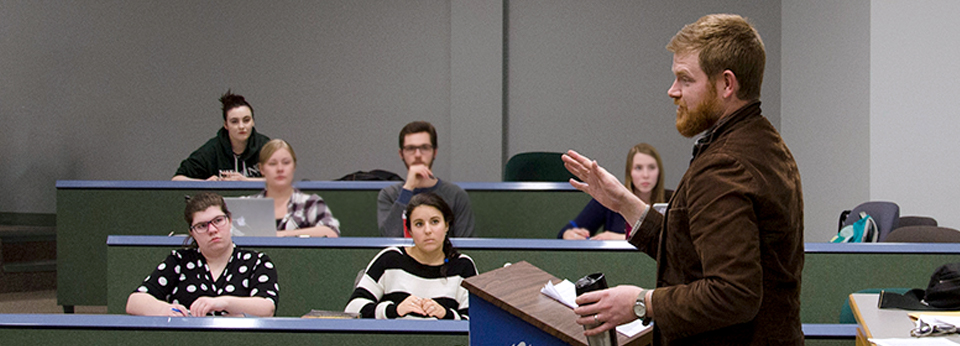 philosophy professor giving a lecture