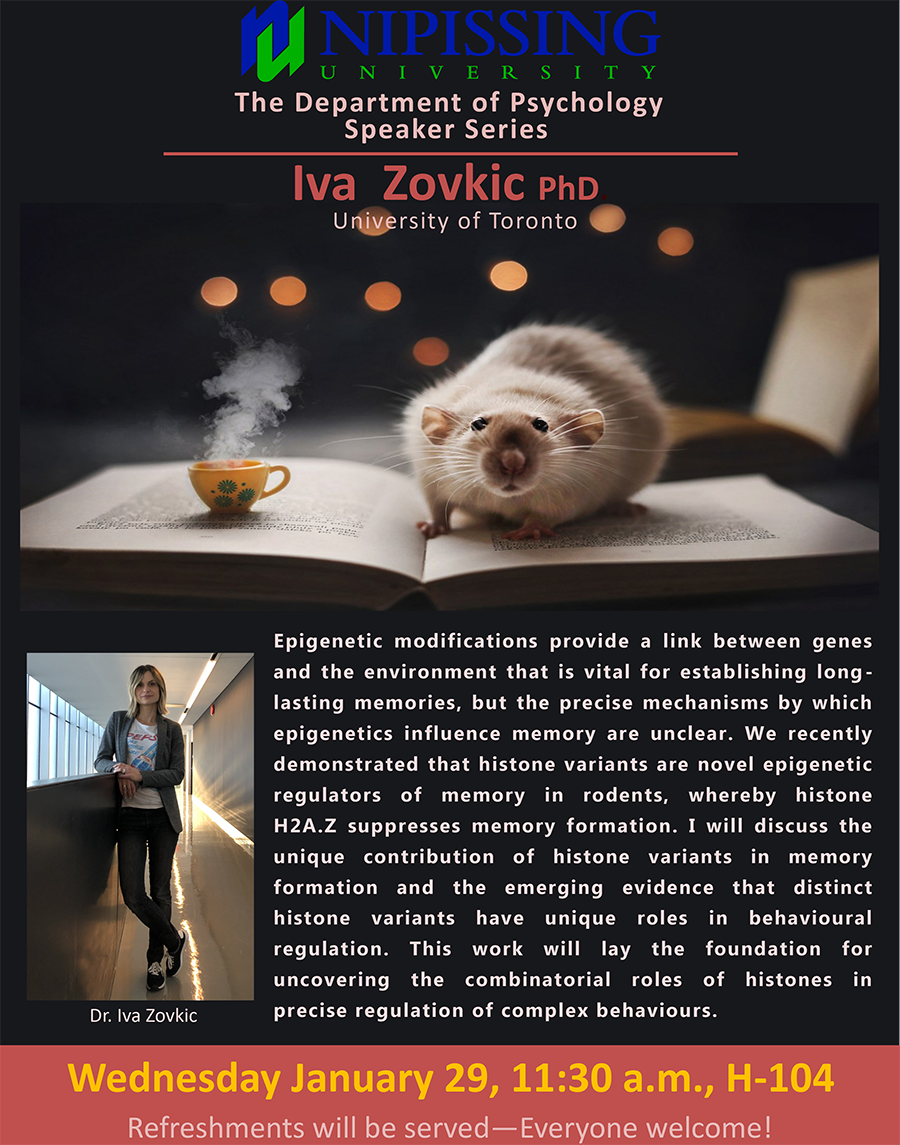 Psychology Speaker Series Iva Zovkic poster