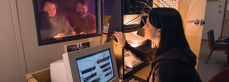 student conducting research in the NCRAC