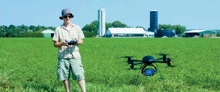 In the field with a drone