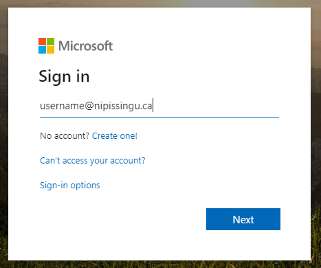 Signing into Office 365