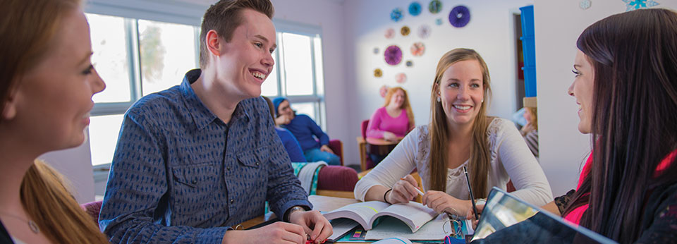 students studying together