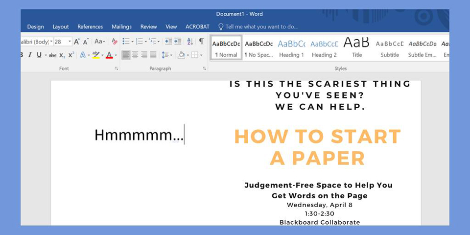 How to Start a Paper