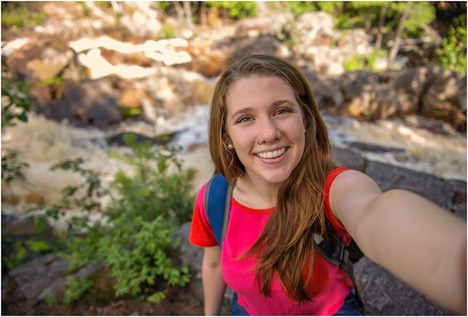 Student at the falls