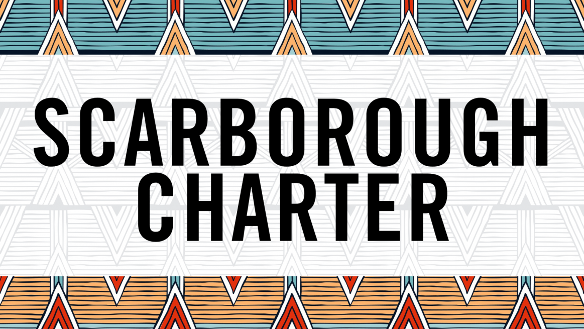 Scarborough Charter text on graphic background