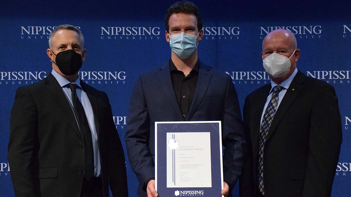 Nicholas Hoey with President and Chancellor