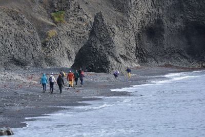 Students studying sustainable Arctic marine tourism in Iceland