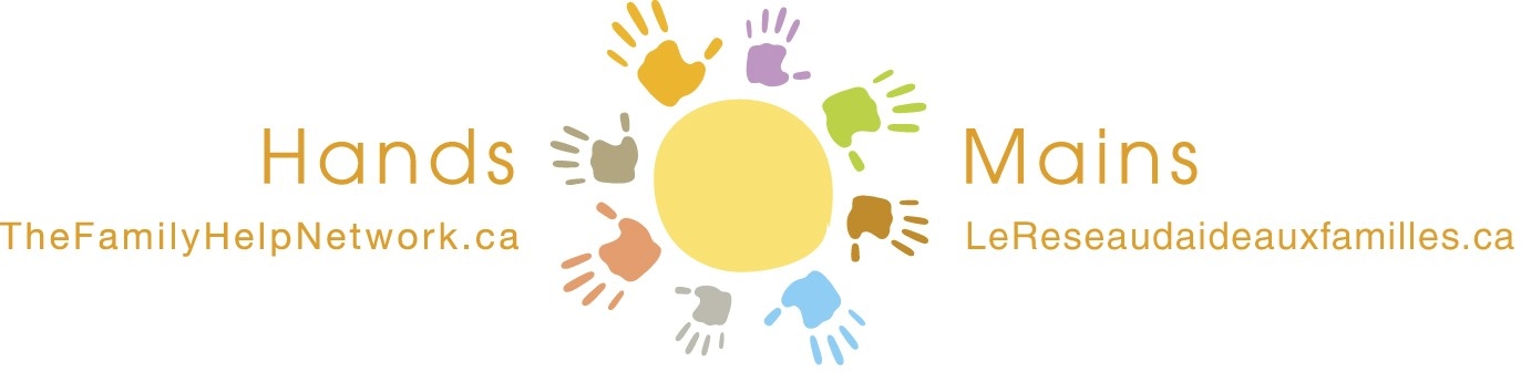 Hands the Family Help Network logo featuring a sun graphic with rays depicted by hands.