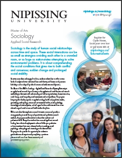 Master of Arts in Sociology program brochure cover