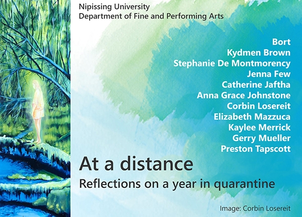 Image showcasing title of art exhibition - At a distance: Reflections on a year in quartantine
