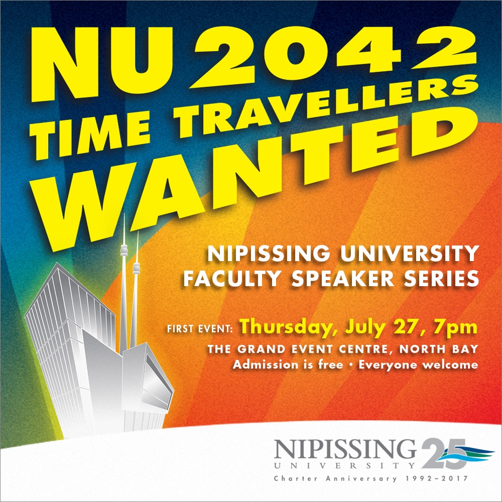 Photo of NU 25 speaker series poster