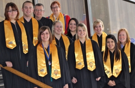 Eleven Criminal Justice students at the ceremony