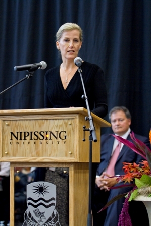Her Royal Highness The Princess Edward, Countess of Wessex speaking at the podium
