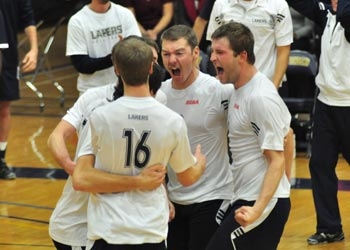 Photo of Lakers men's volleyball players