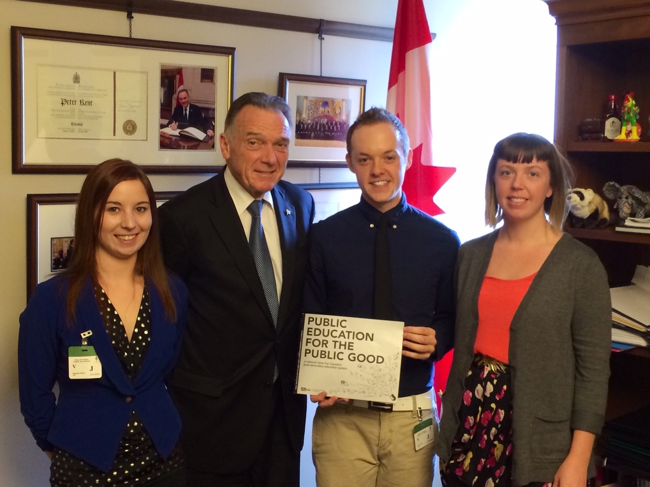 Photo of Nipissing University Student Union VP External, Corey Grist met with leaders on Parliament Hill in Ottawa