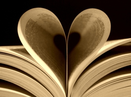 Photo of book pages in the shape of a heart