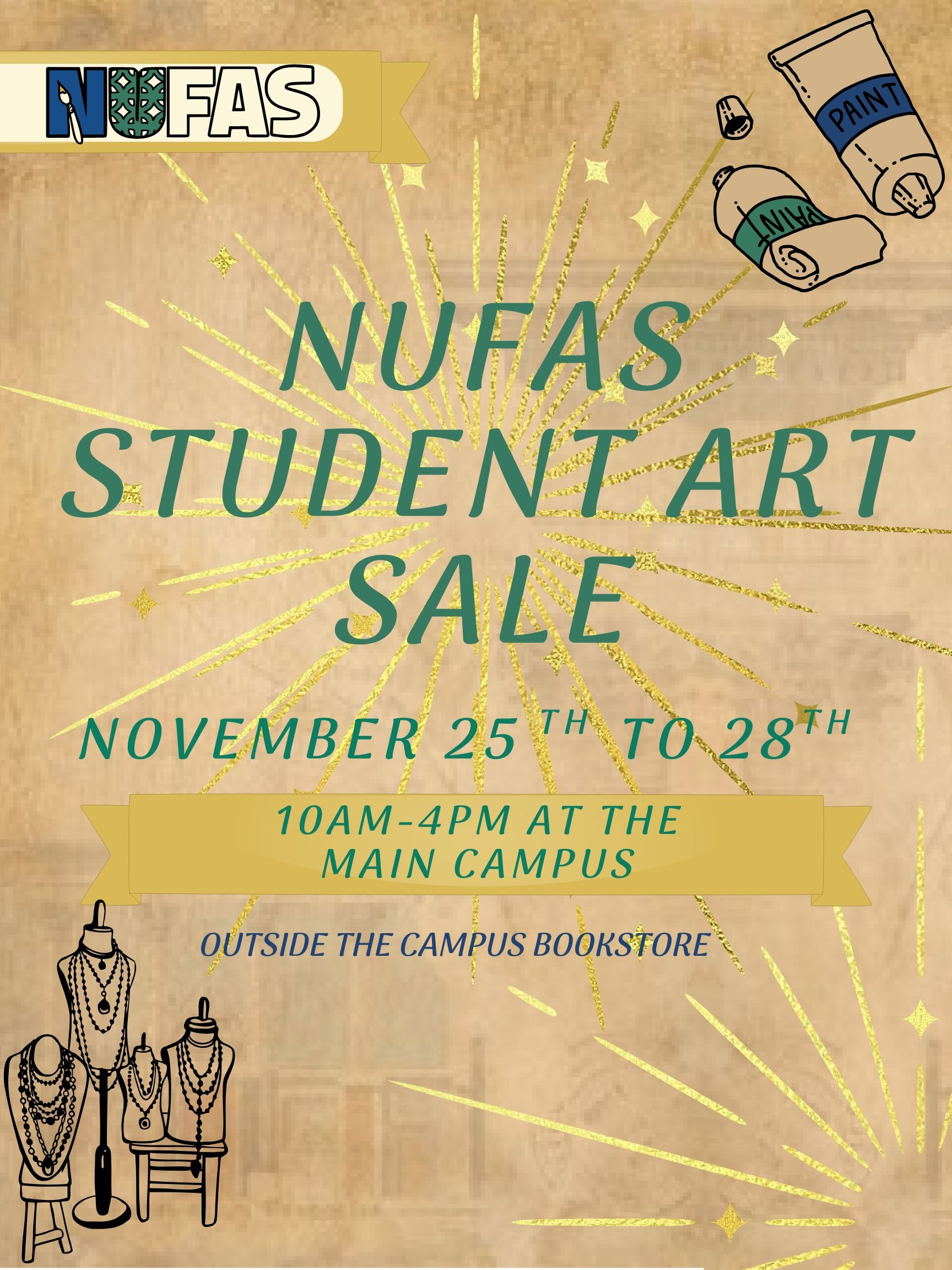 NUFAS Student Art Sale 2025 poster 