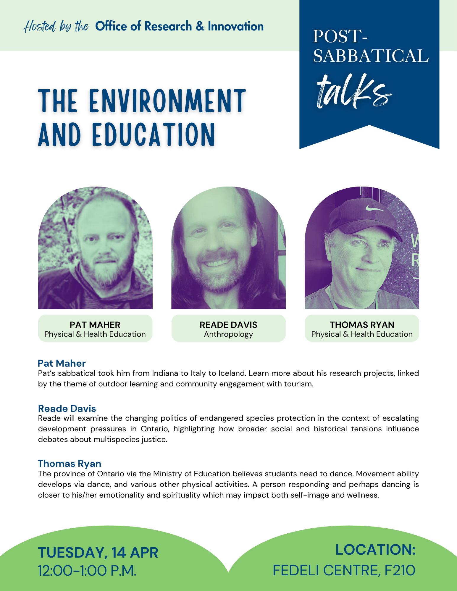 Post-Sabbatical Talks Poster