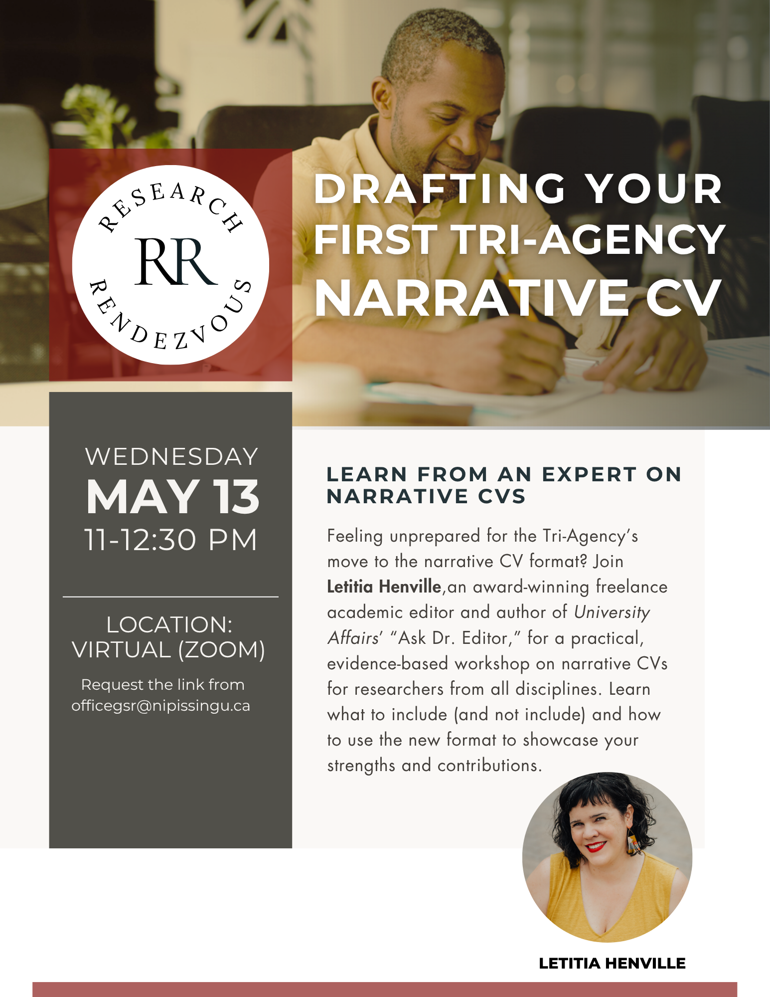 Research Rendezvous: Drafting Your First Tri-Agency Narrative CV Poster