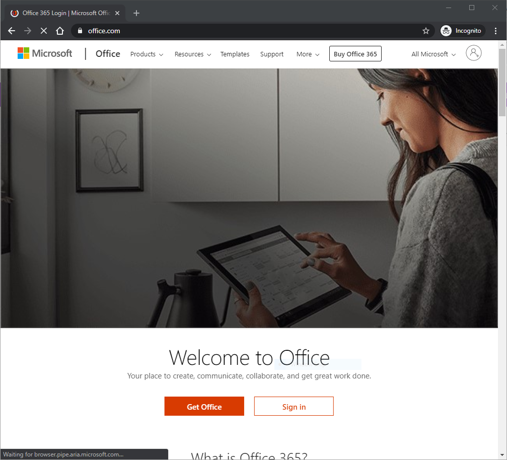 Signing into Office 365