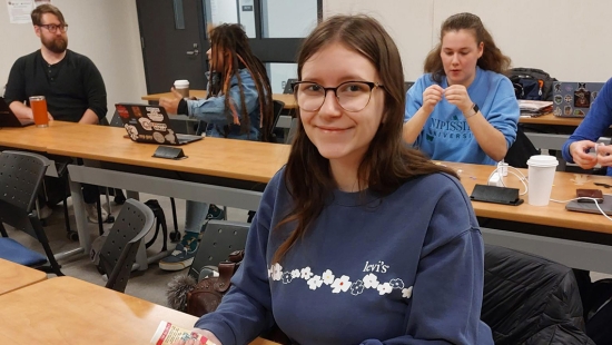 INDG 3106 Indigenous Health & Wellbeing class in November 2023 - students participating in a community service learning assignment; making Faceless Dolls as a fundraiser for Amelia Rising and to raise awareness about the health impacts of violence on Indigenous communities