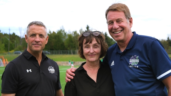 President Dr. Kevin Wamsley, Chancellor Dr. Scott Russell and his wife, Catherine