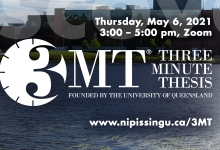 Three Minute Thesis Competition, May 6, 2021