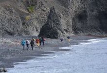 Students studying sustainable Arctic marine tourism in Iceland