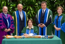 Muriel Sawyer receives honorary degree with dignitaries