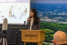 Ananya Singh presenting at Nipissing Univeristy's Three Minute Thesis Competition 