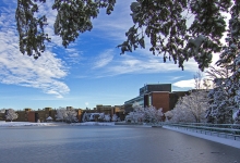 Snowy Nipissing University campus