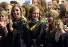 crowd of celebrating Nipissing graduates