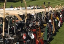 Photo of golf carts full of hockey gear