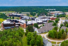 Aerial view of Nipissing University campus