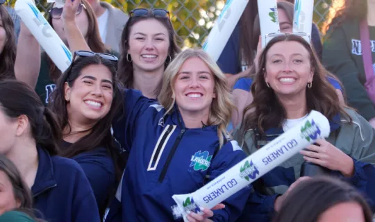 Fans cheering on the Nipissing Lakers at Homecoming 2025
