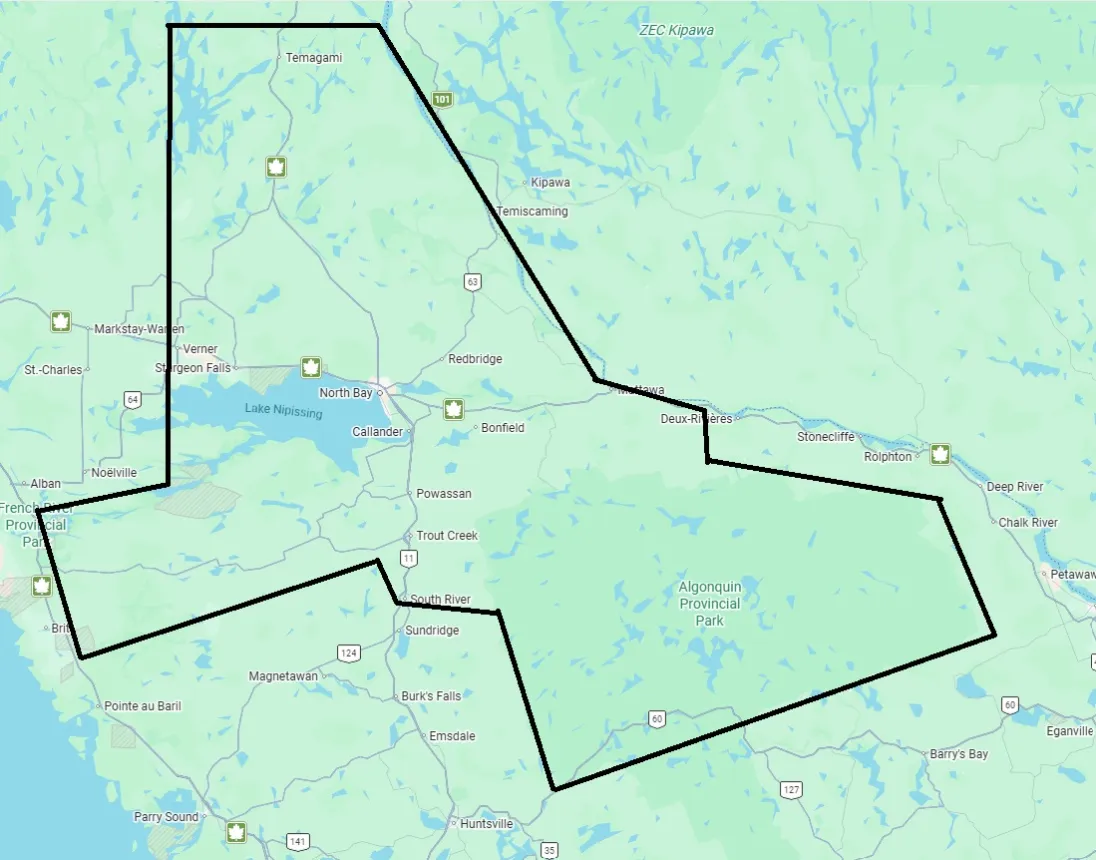 Library catchment area for community borrower cards.