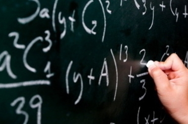 Photo of math equation on a chalkboard