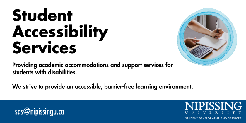 Student Accessibility Services Providing academic accommodations and support services for students with disabilities.  We strive to provide an accessible, barrier-free learning environment.