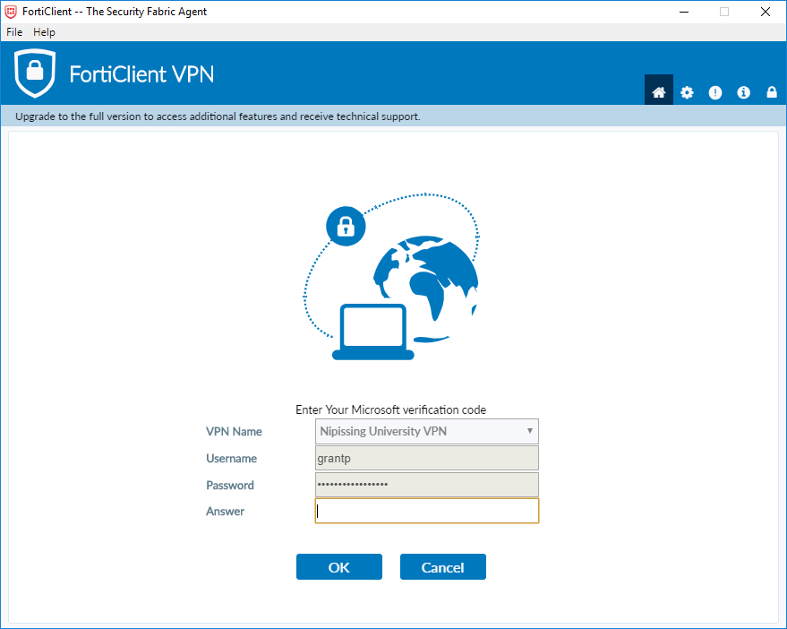 Connecting to the Nipissing VPN