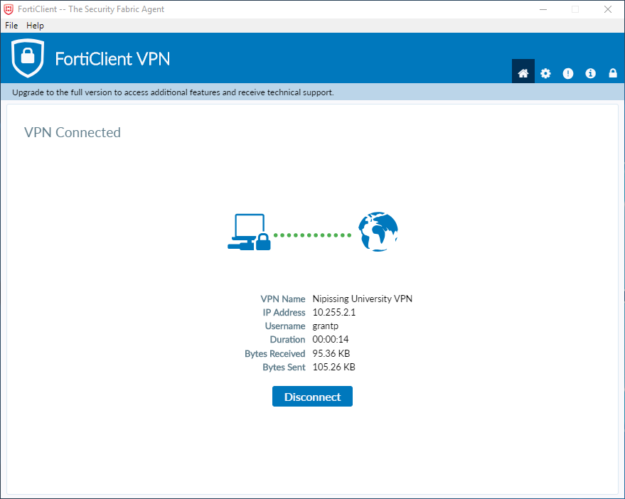 Connecting to the Nipissing VPN